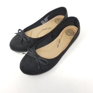 Kohls SO Faux Suede Black Ballet Flats Size 7M